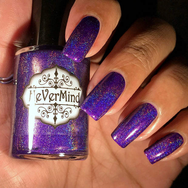 Purple Parade - NeVerMind Polish Nail Polish - Holographic Glitter  Crelly  Jelly Gift