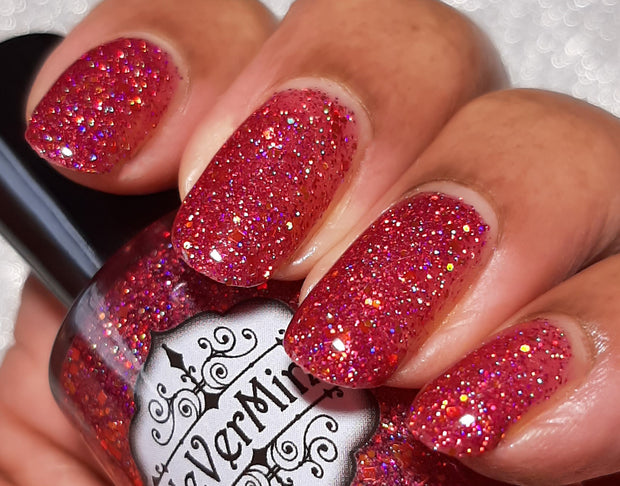 Raspberry Punch - NeVerMind Polish Nail Polish - Holographic Glitter  Crelly  Jelly Gift