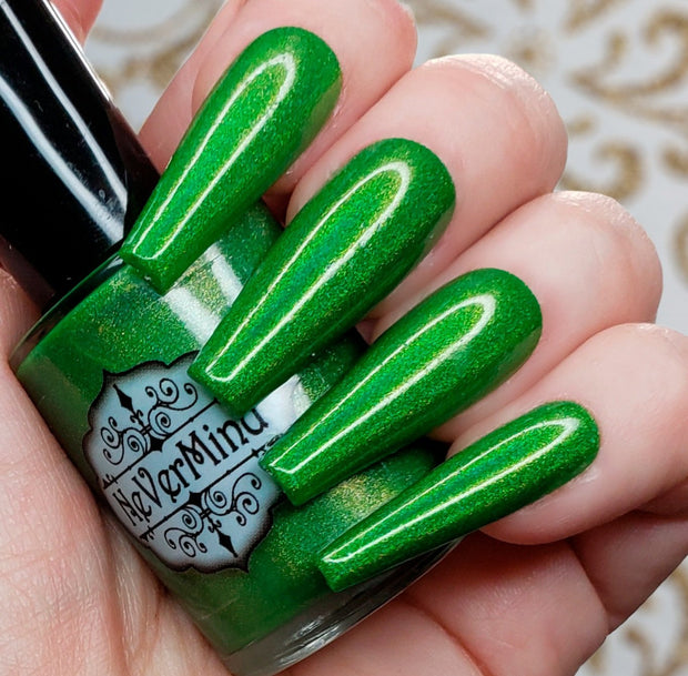 Mardi Green - NeVerMind Polish Nail Polish - Holographic Glitter  Crelly  Jelly Gift