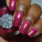 Raspberry Punch - NeVerMind Polish Nail Polish - Holographic Glitter  Crelly  Jelly Gift