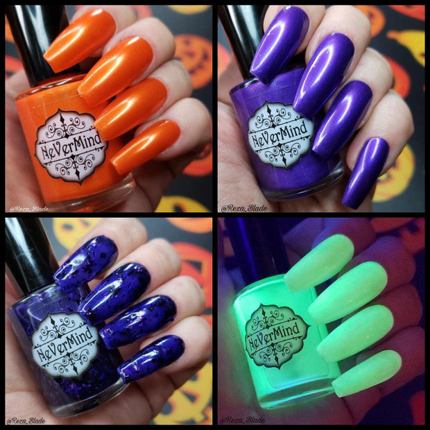 All Hallows Collection - NeVerMind Polish Nail Polish - Holographic Glitter  Crelly  Jelly Gift