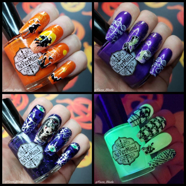 All Hallows Collection - NeVerMind Polish Nail Polish - Holographic Glitter  Crelly  Jelly Gift